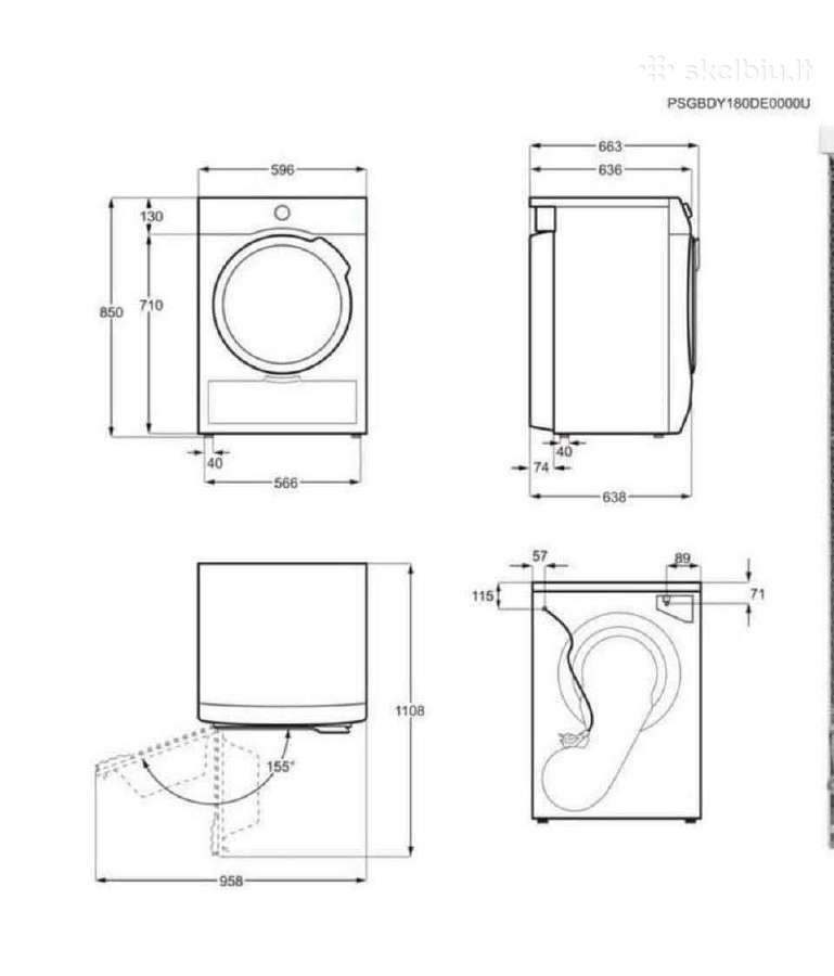 Aeg 7000 series Tr7t60685 Sensidry® 8-9kg A+++ - nuotraukos Nr. 16