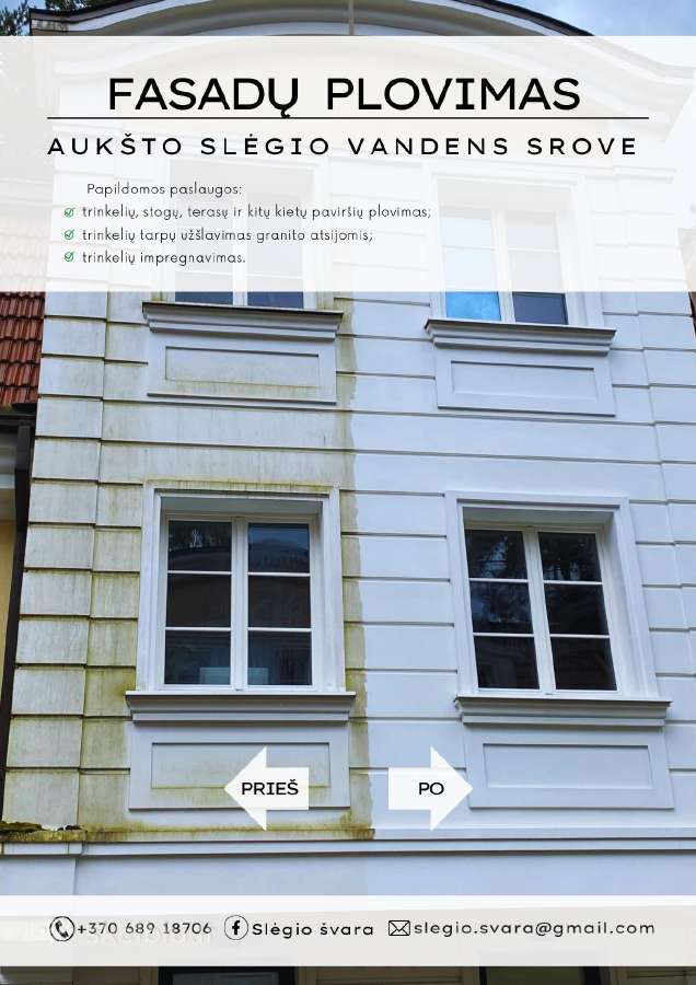 Trinkelių valymas, fasado, stogo plovimas; dažymas - nuotraukos Nr. 7