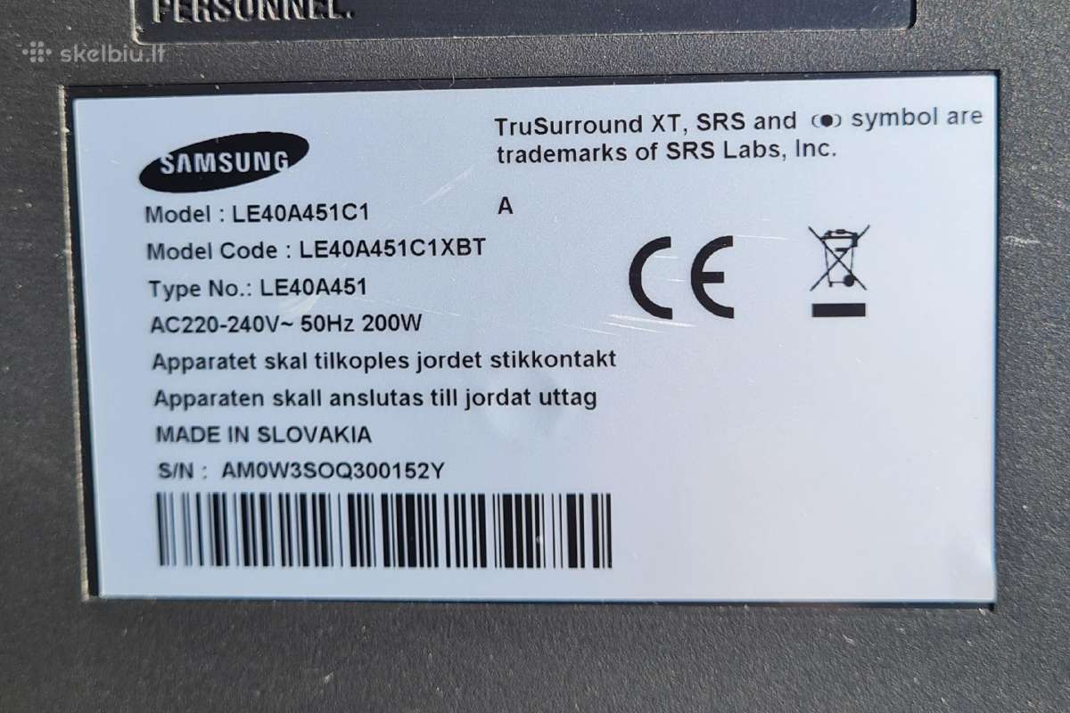 Televizorius Samsung Le40a451c1 101,6 cm (40") - nuotraukos Nr. 3
