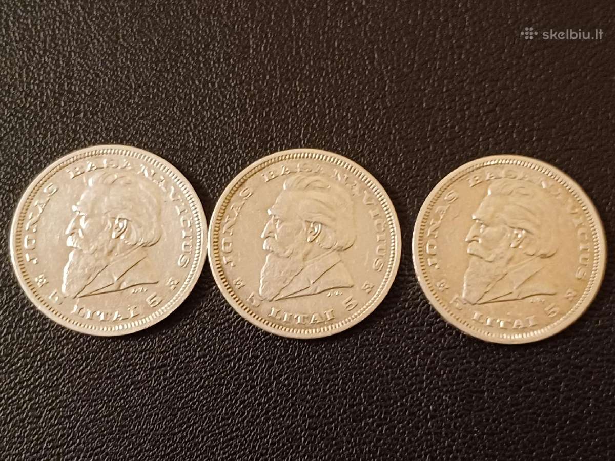 (542) 5 litai 1936m. Basanavičius sidabras