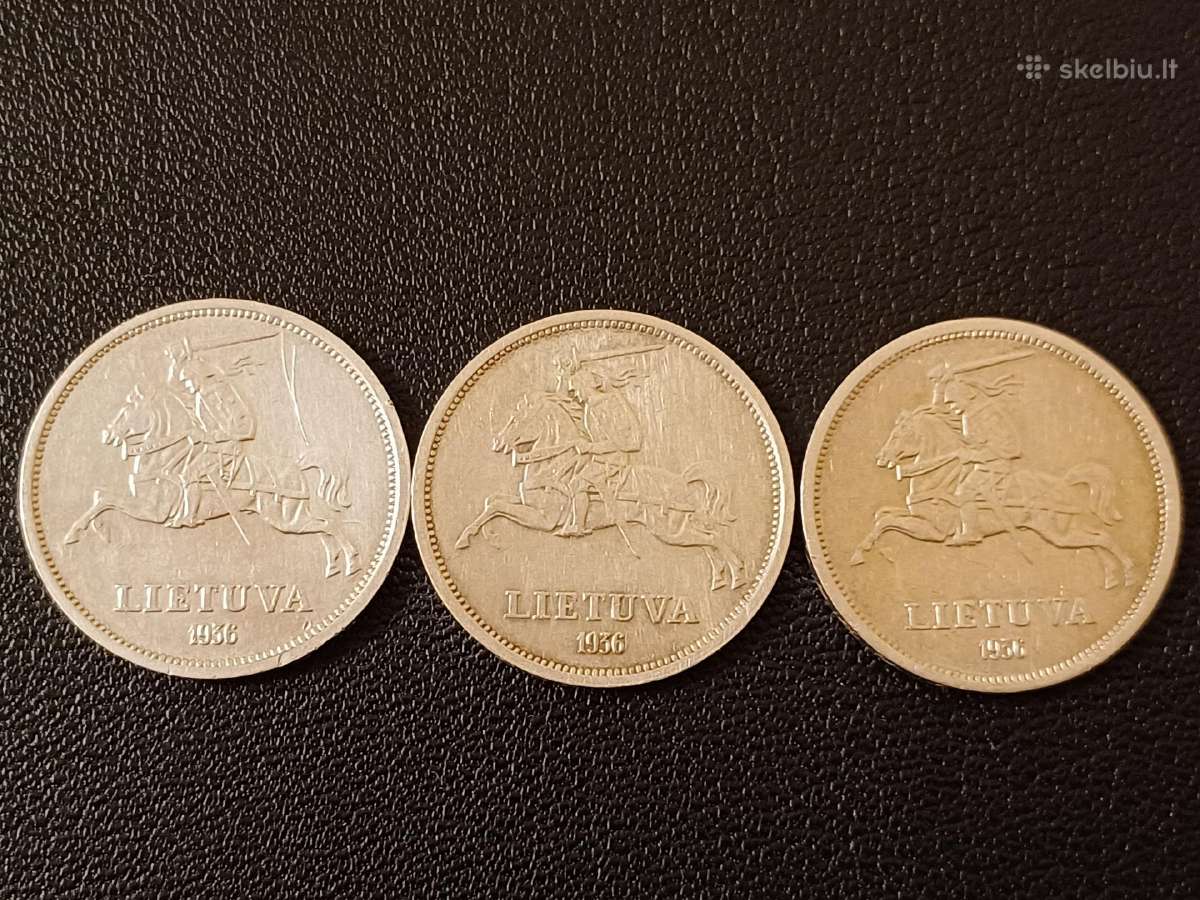 (542) 5 litai 1936m. Basanavičius sidabras - nuotraukos Nr. 2