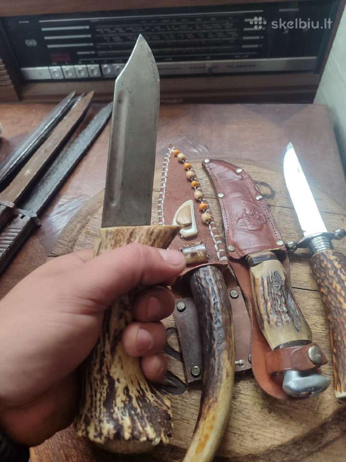Peiliai su rago rankenomis medžioklei - nuotraukos Nr. 2