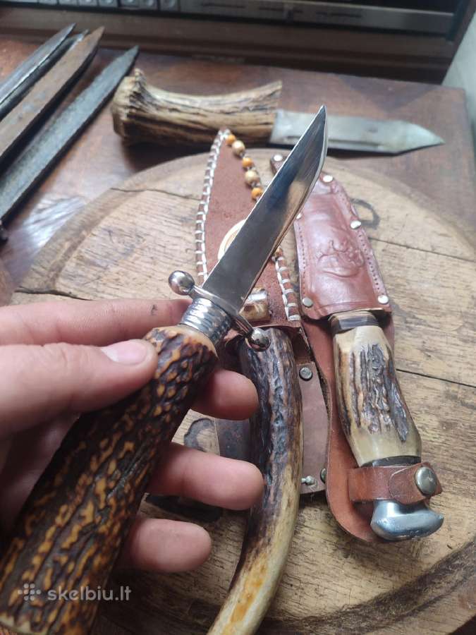Peiliai su rago rankenomis medžioklei - nuotraukos Nr. 4