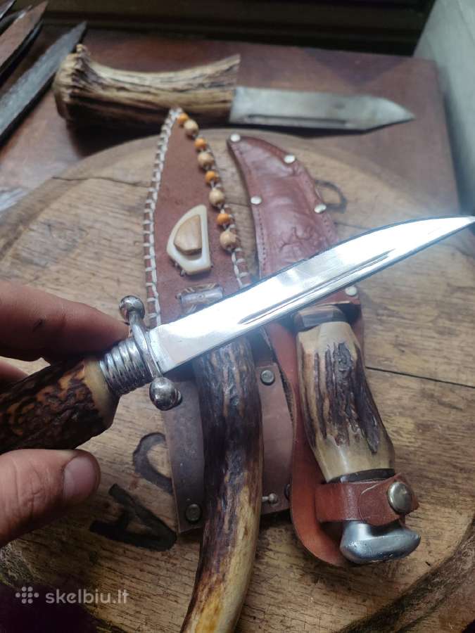 Peiliai su rago rankenomis medžioklei - nuotraukos Nr. 5