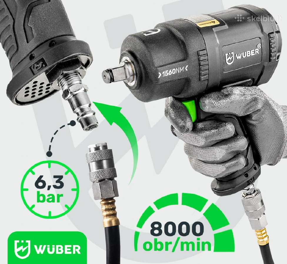Wuber pneumatinis smūginis veržliasukis 1560nm - nuotraukos Nr. 9
