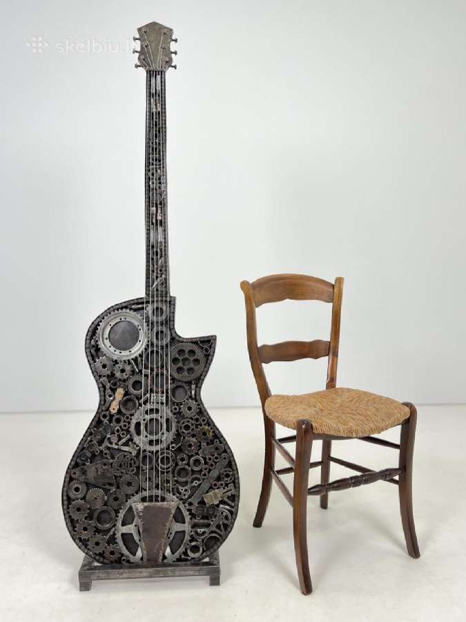 Metalinė steampunk stiliaus gitaros skulptūra - nuotraukos Nr. 5