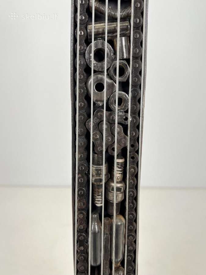 Metalinė steampunk stiliaus gitaros skulptūra - nuotraukos Nr. 7