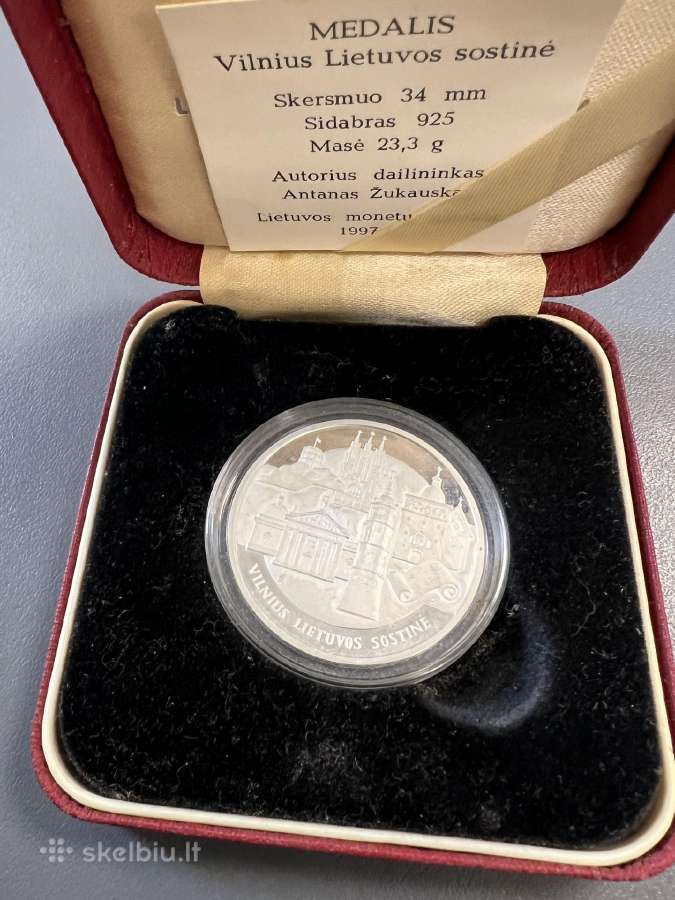 Vilnius lietuvos sostine medalis 1997,sidabras