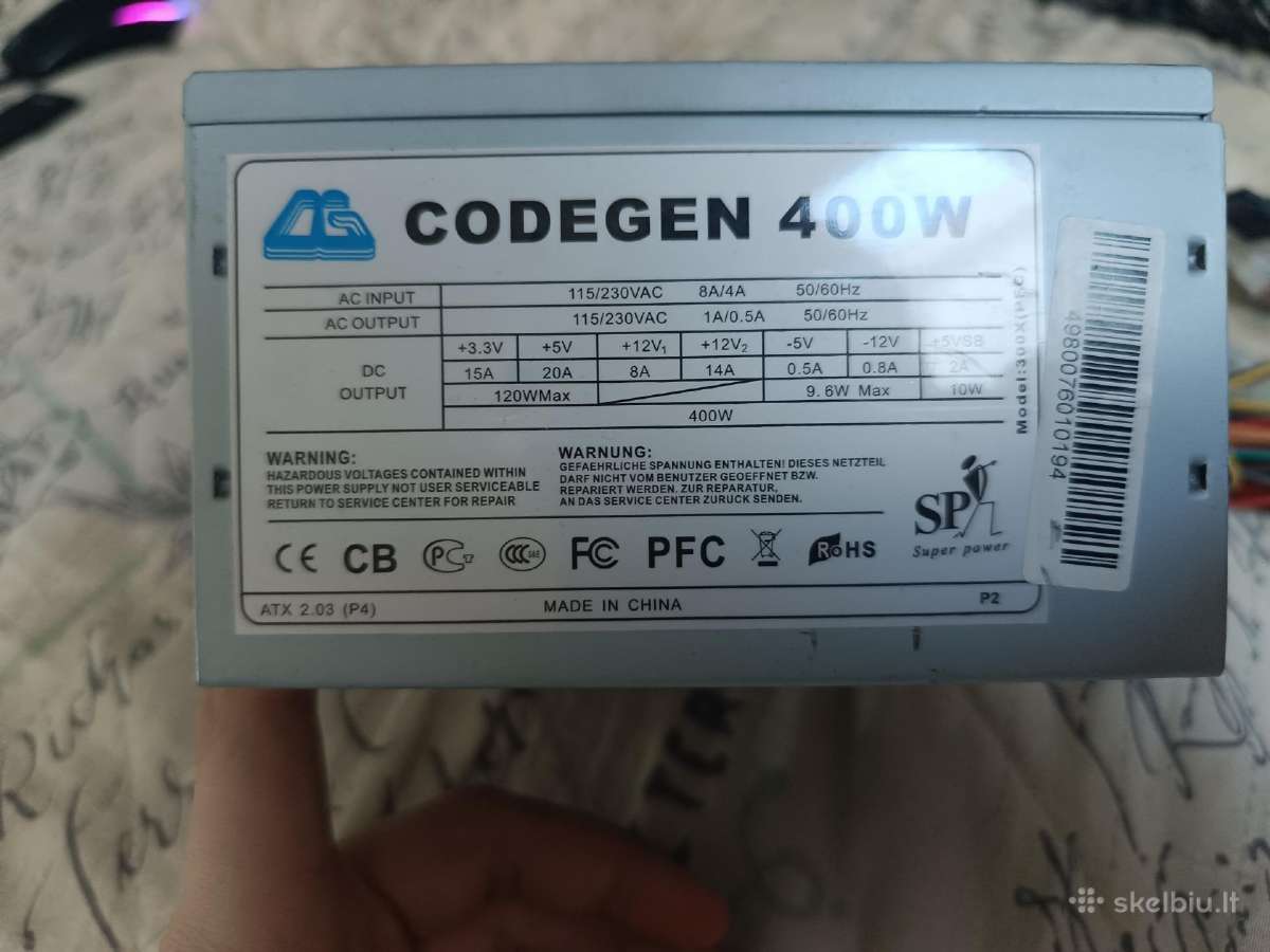 Codegen 400w Psu - nuotraukos Nr. 3