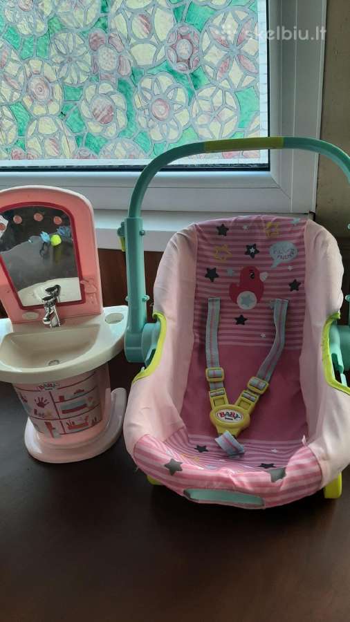 Baby born nešioklė vežimėlis ir kriauklė