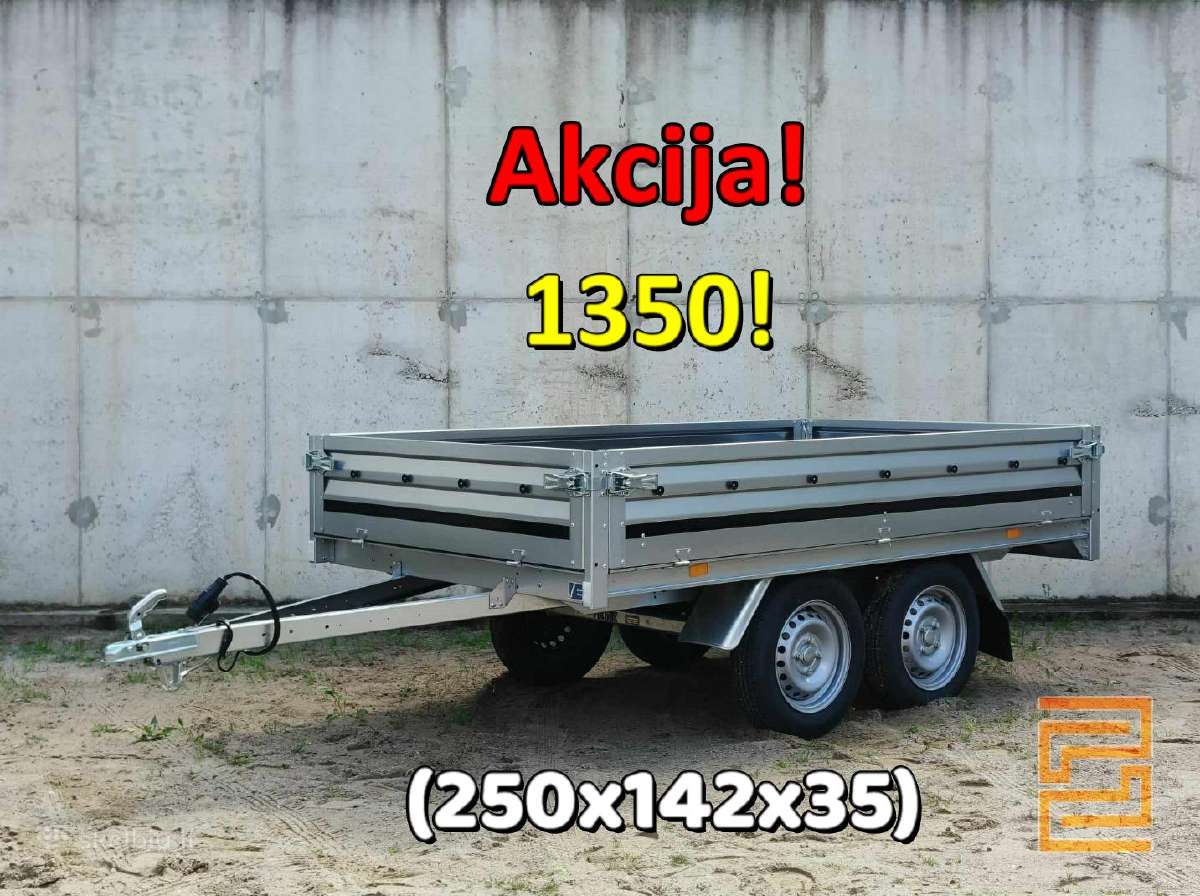Nauja 2.5x1.4m dviašė priekaba