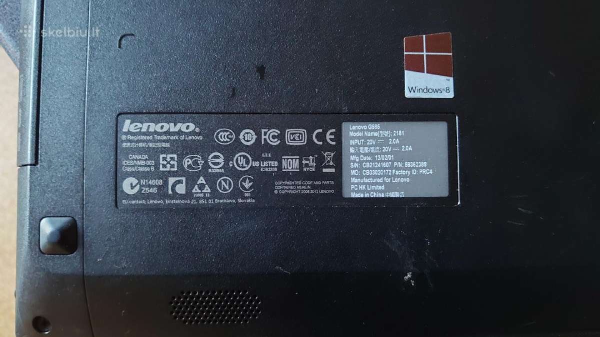 Lenovo G585 - nuotraukos Nr. 3