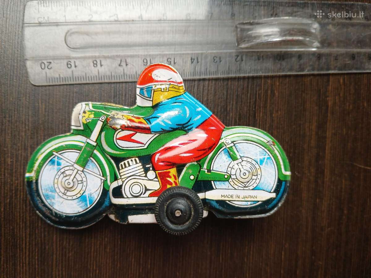 Kolekcinis metalinis vintažinis motociklistas