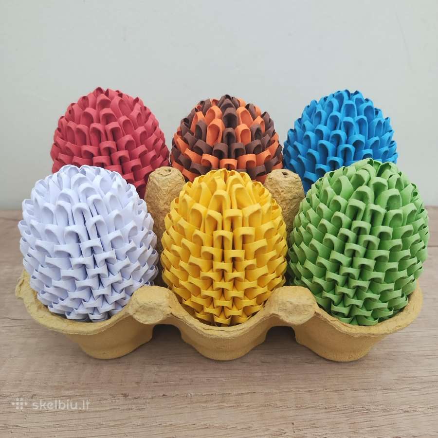 3D origami kiaušiniai Velykoms - nuotraukos Nr. 9
