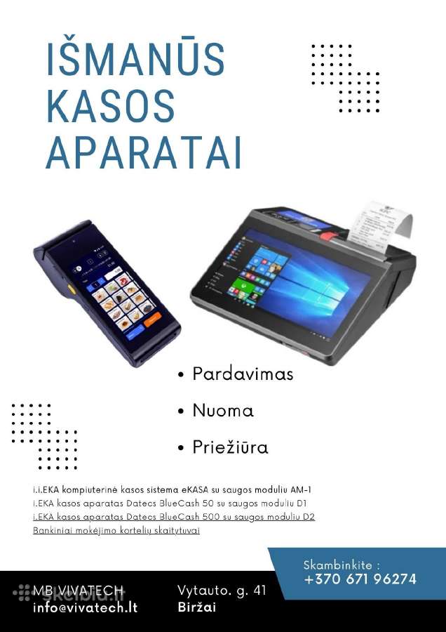 Parduodame, nuomojame kasos aparatus, nuo 25 Eur - nuotraukos Nr. 2