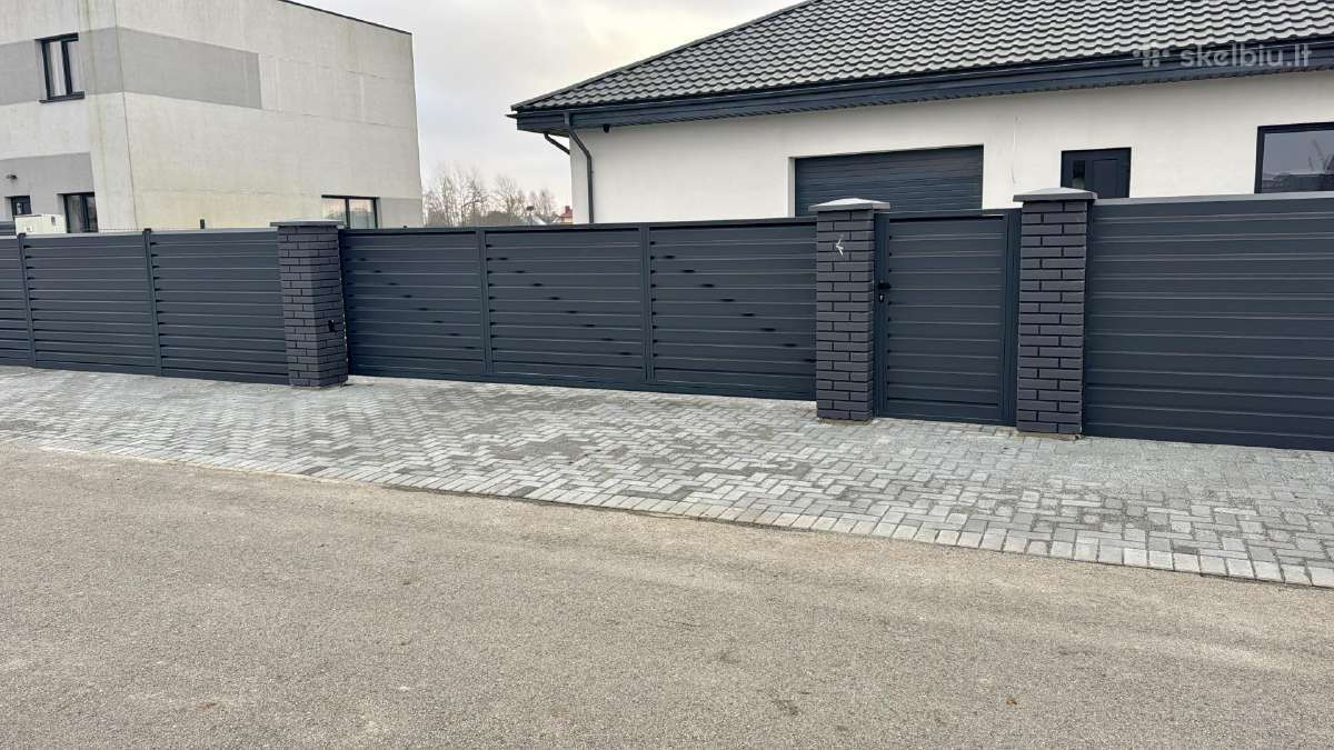 Segmentinės, Metalinės, Medinės Tvoros, Vartai - nuotraukos Nr. 13