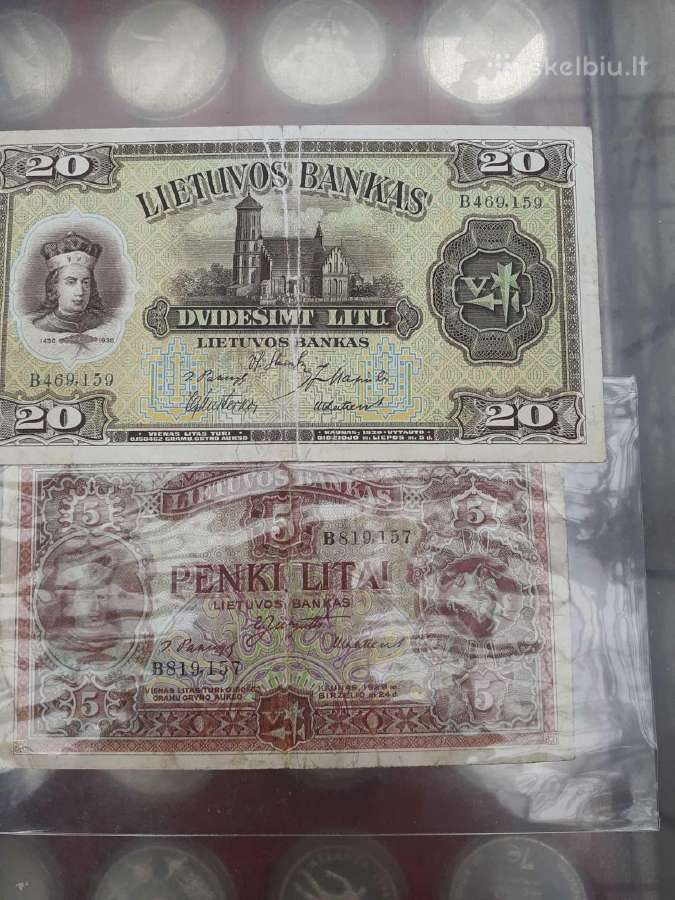Smetoninių banknotų setukas 100,50,20,10,5 litai - nuotraukos Nr. 2