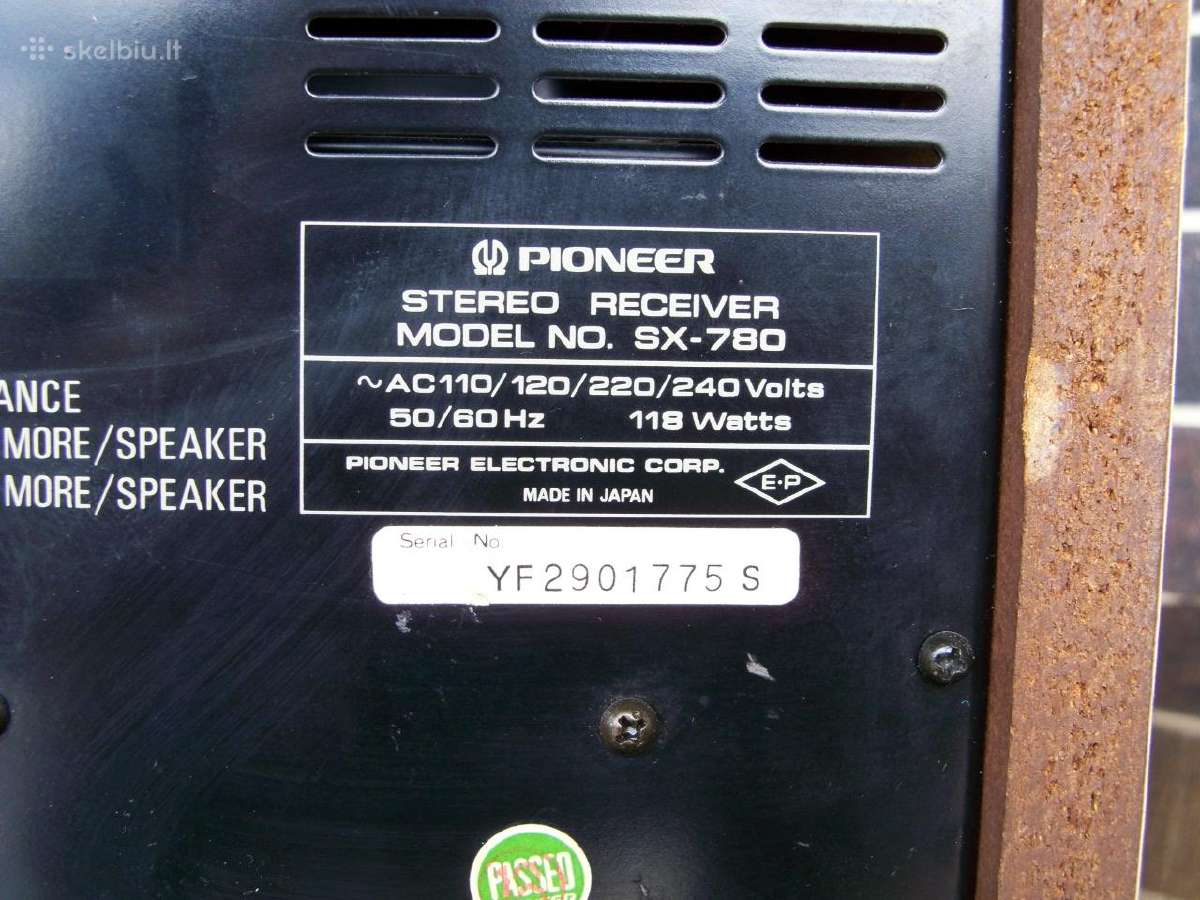 Pioneersa. Sx 980, 780, 550. Sa 9500. - nuotraukos Nr. 19