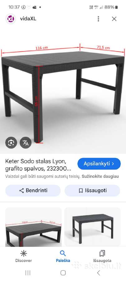 Plasrikinis lauko stalas - nuotraukos Nr. 2