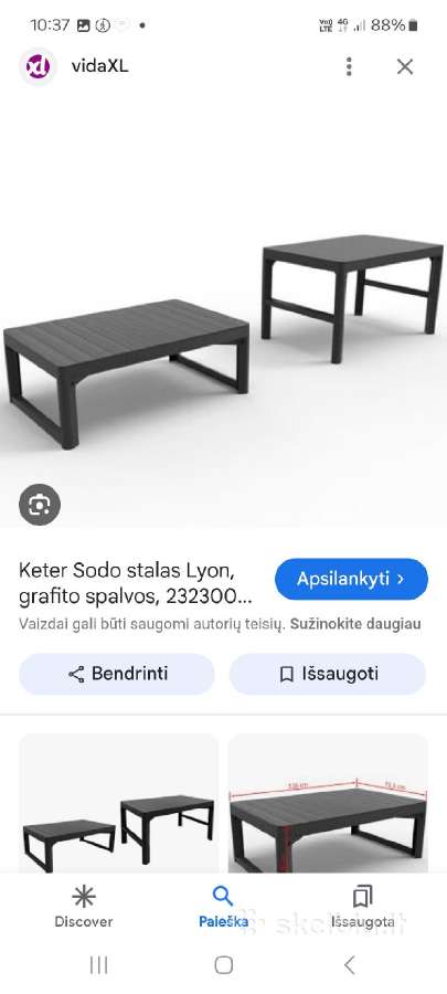 Plasrikinis lauko stalas - nuotraukos Nr. 3