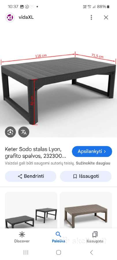 Plasrikinis lauko stalas - nuotraukos Nr. 4