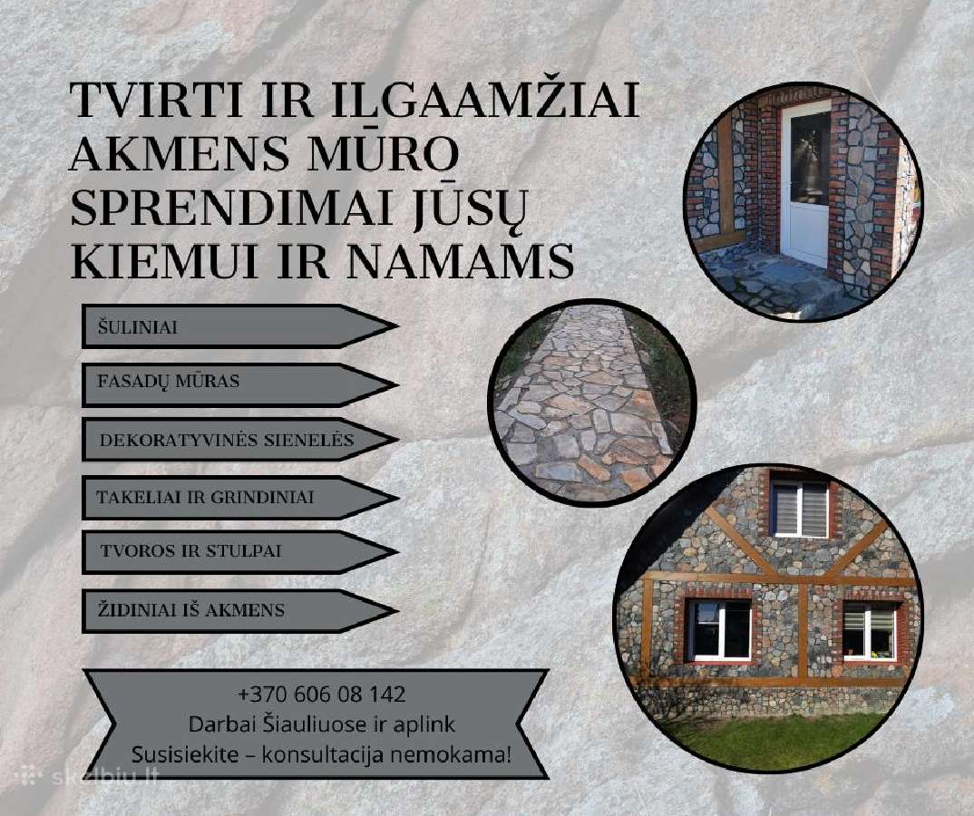 Akmens mūro darbai - nuotraukos Nr. 13