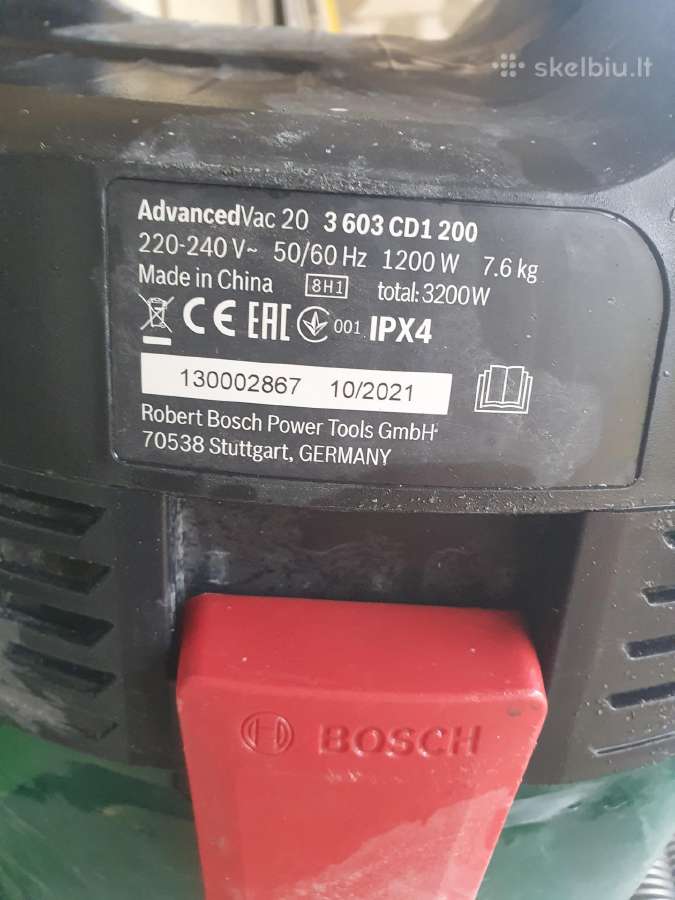 Parduodu bosch advance vac 20 - nuotraukos Nr. 3