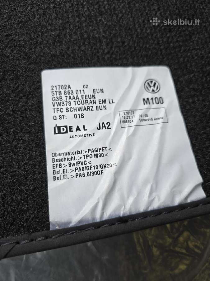 VW Touran medžiaginiai kilimėliai + Bmw guminiai - nuotraukos Nr. 2