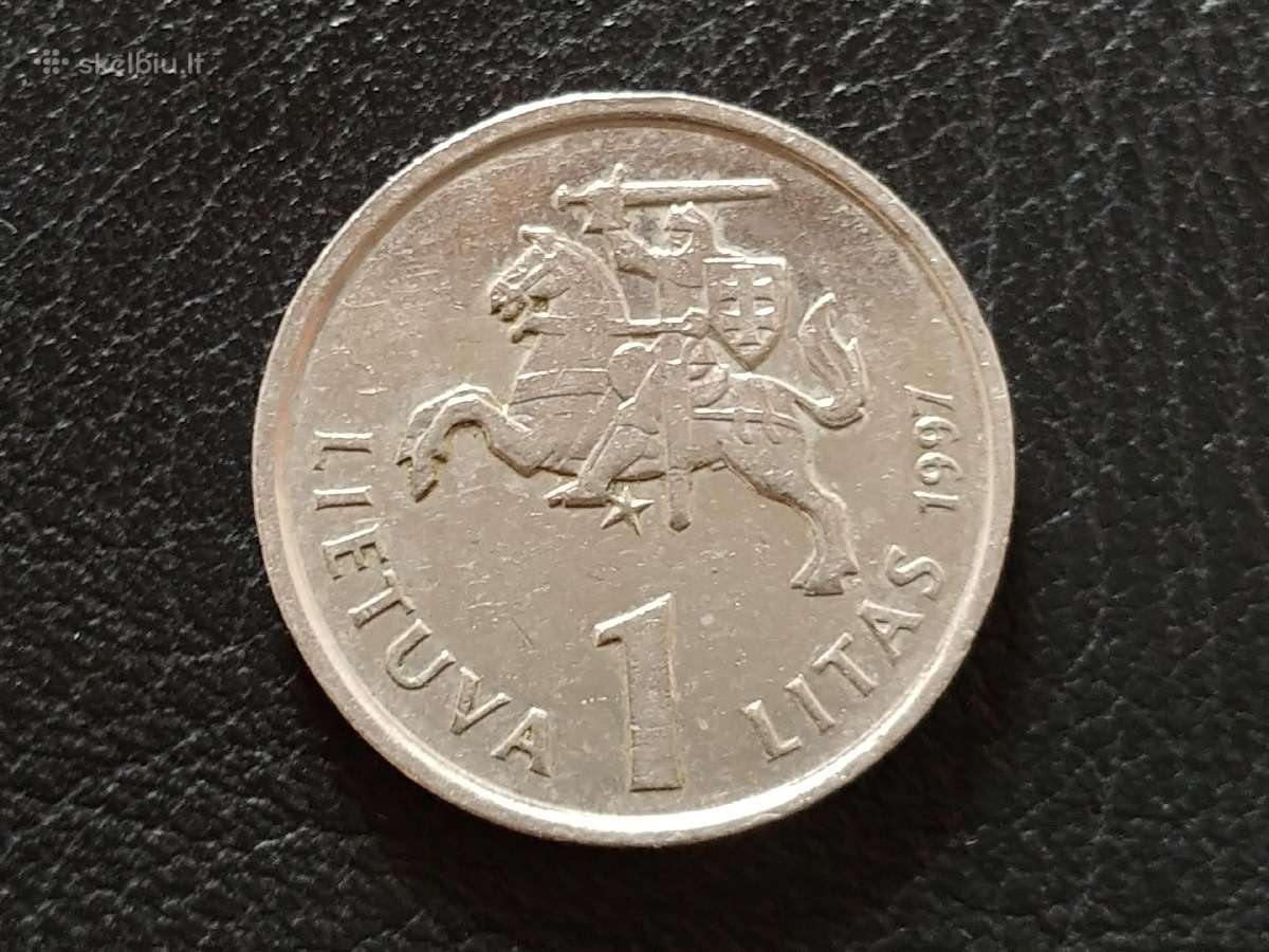 1 litas proginė moneta 1997 Vladas Jurgutis - nuotraukos Nr. 2