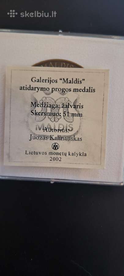 Galerijos Maldis medalis - nuotraukos Nr. 3