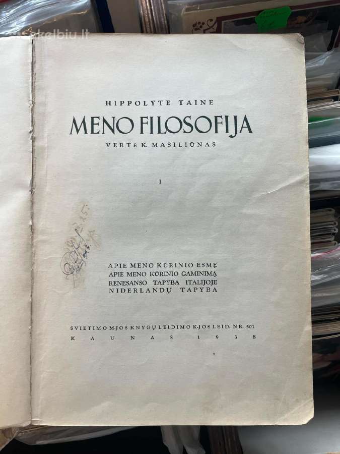 Meno filosofija (2 knygos)hippolyte Taine - nuotraukos Nr. 3