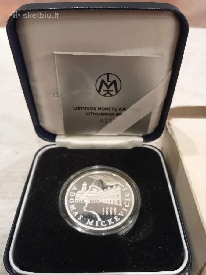 1997m kolekcinė sidabr.moneta A. Mickevičiui 50 Lt