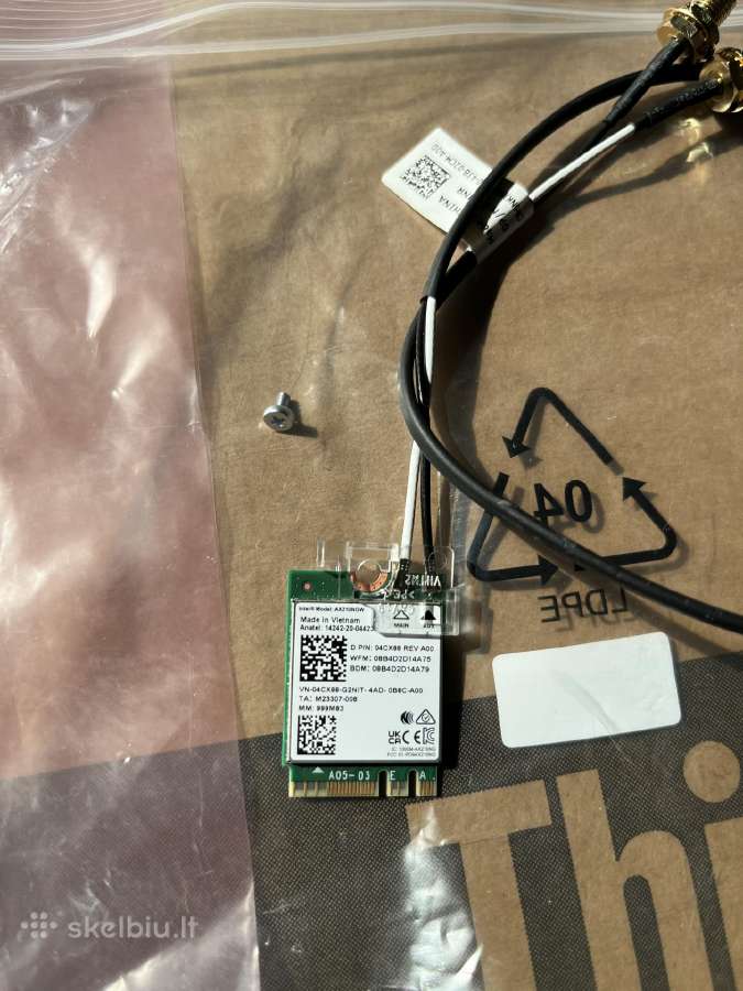 M.2 bevielio tinklo plokštė Intel WiFi 6e Ax210ngw - nuotraukos Nr. 2