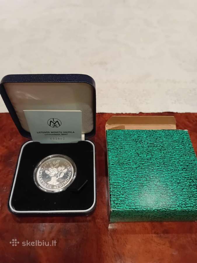 1995 kolekc.sidabr.moneta Valstybės Atgimimas 50lt - nuotraukos Nr. 2