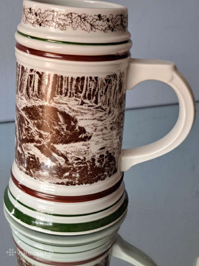 Gdr vintažinis bokalas šernų ruja 80-uių m.