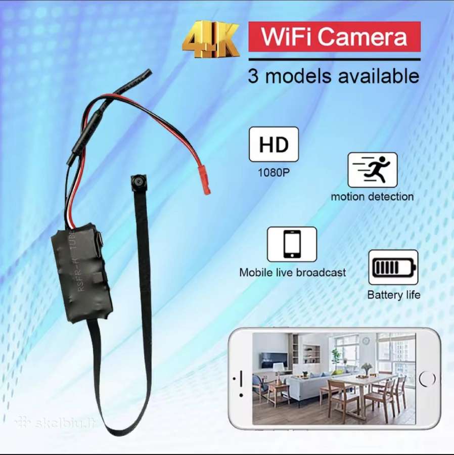 Slapta WiFi kamera aukštos 4k raiškos 2026m. model