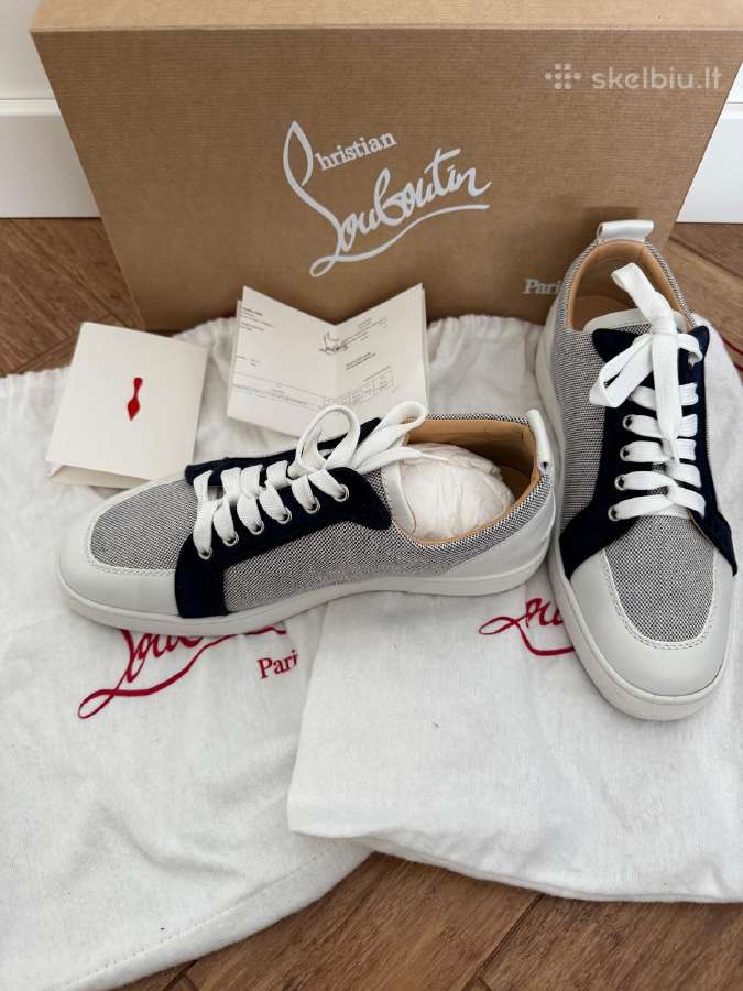 Christian Louboutin Rantulow Flat Navy Blue & Whit - nuotraukos Nr. 3