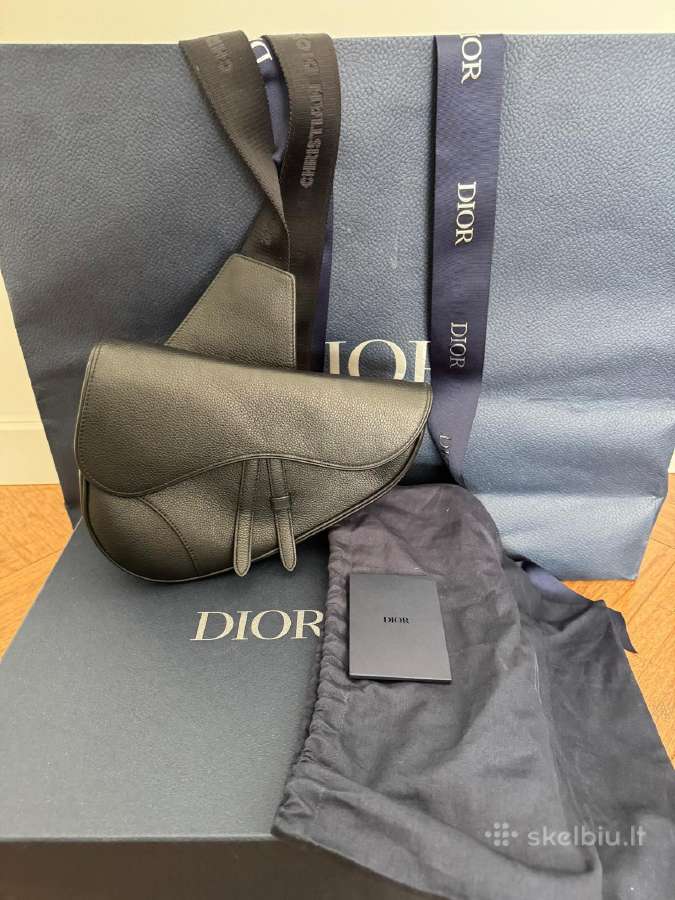 Dior Saddle Bag Black Grained Calfskin