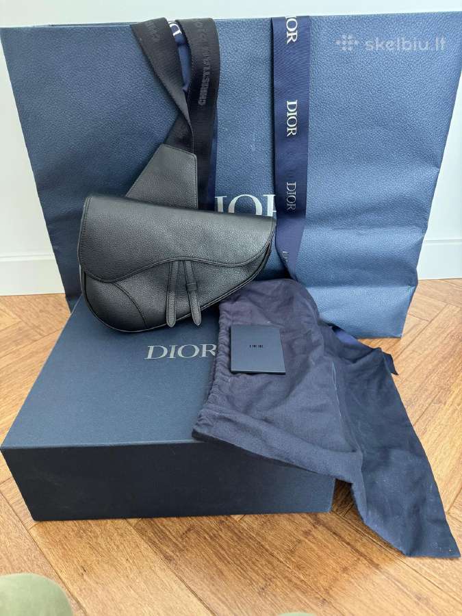 Dior Saddle Bag Black Grained Calfskin - nuotraukos Nr. 2