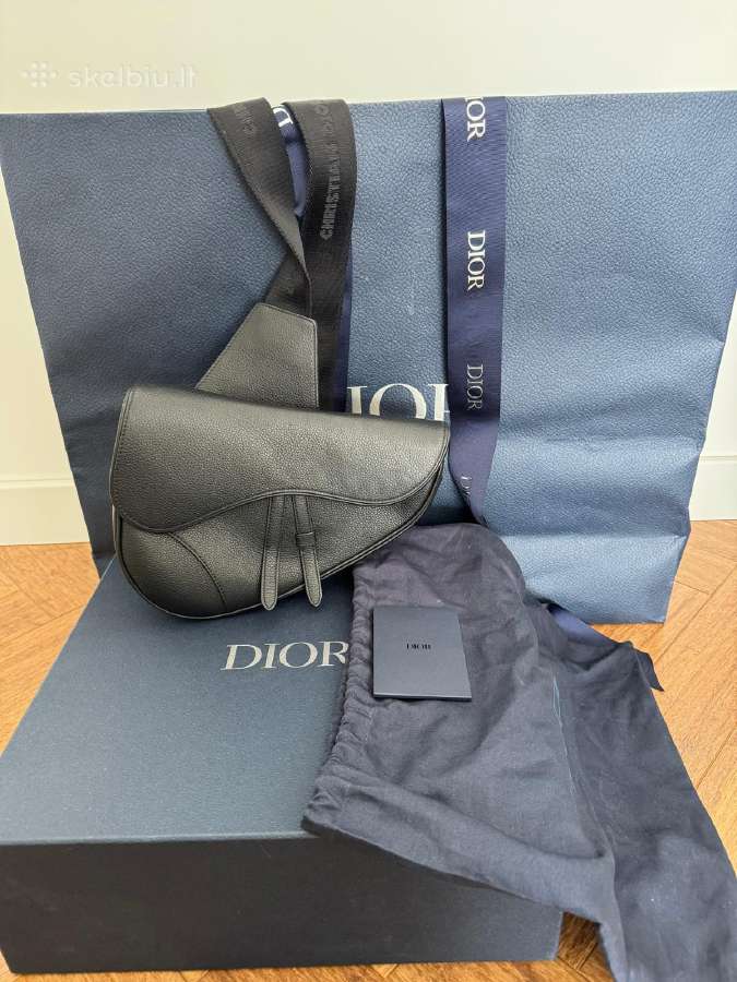 Dior Saddle Bag Black Grained Calfskin - nuotraukos Nr. 3