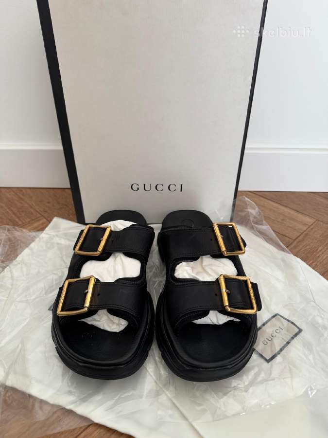 Gucci Ridge Buckled Leather Slides - Slepetes - nuotraukos Nr. 4