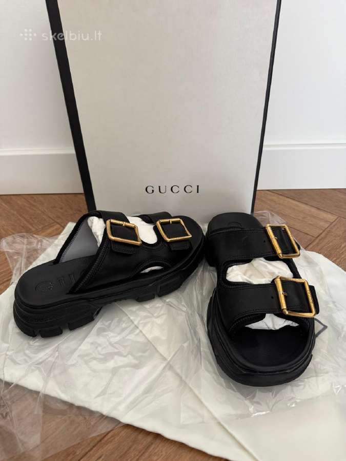 Gucci Ridge Buckled Leather Slides - Slepetes - nuotraukos Nr. 5