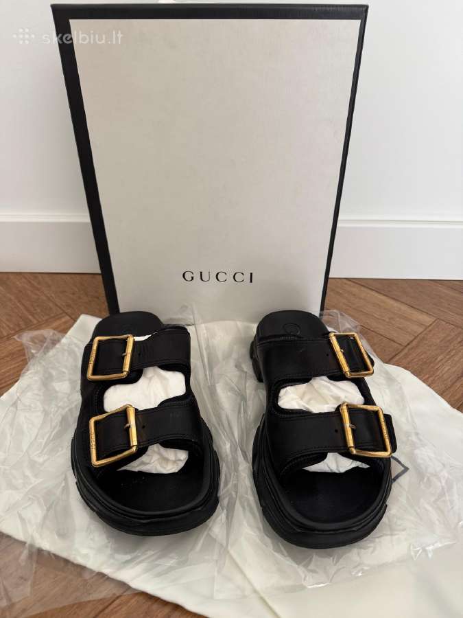 Gucci Ridge Buckled Leather Slides - Slepetes - nuotraukos Nr. 6