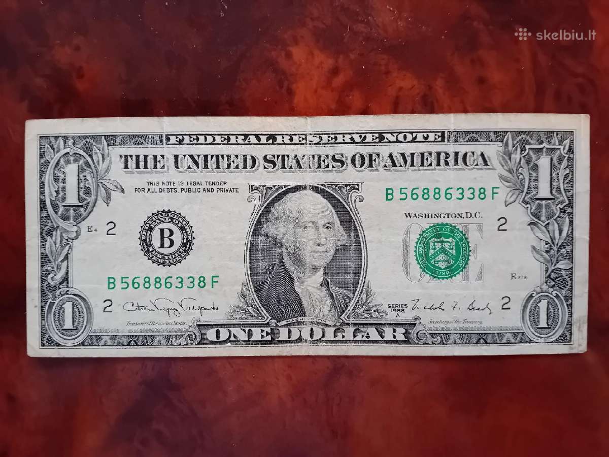 1 JAV doleris, 1988 m, B serija - nuotraukos Nr. 3