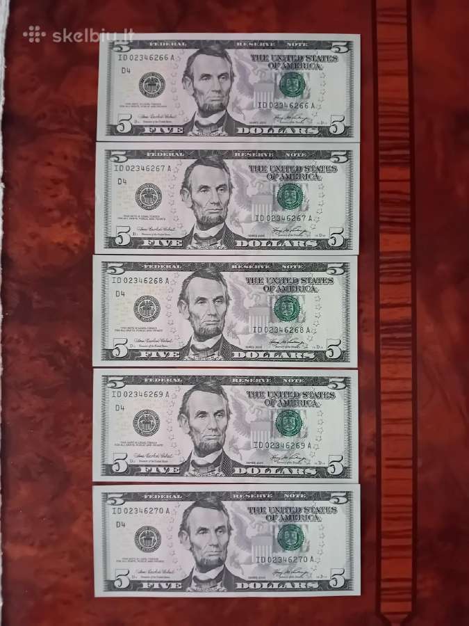 5 JAV doleriai, 2006 m, Unc, 5 vnt.