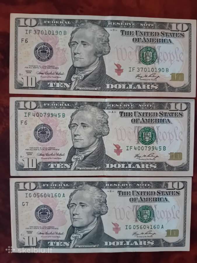 10 JAV dolerių banknotas, 2006 m, 3 vnt.