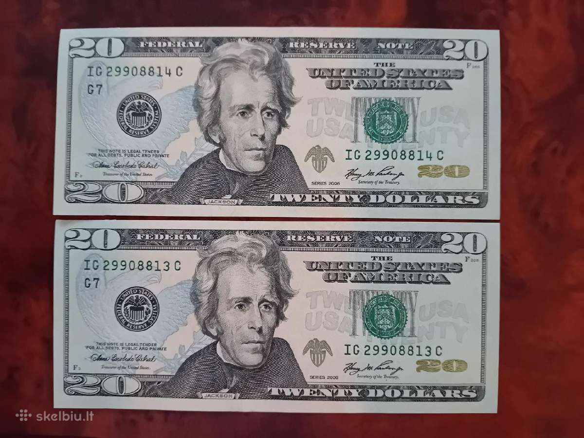 20 JAV dolerių banknotas, 2006 m, Unc, 2 vnt.
