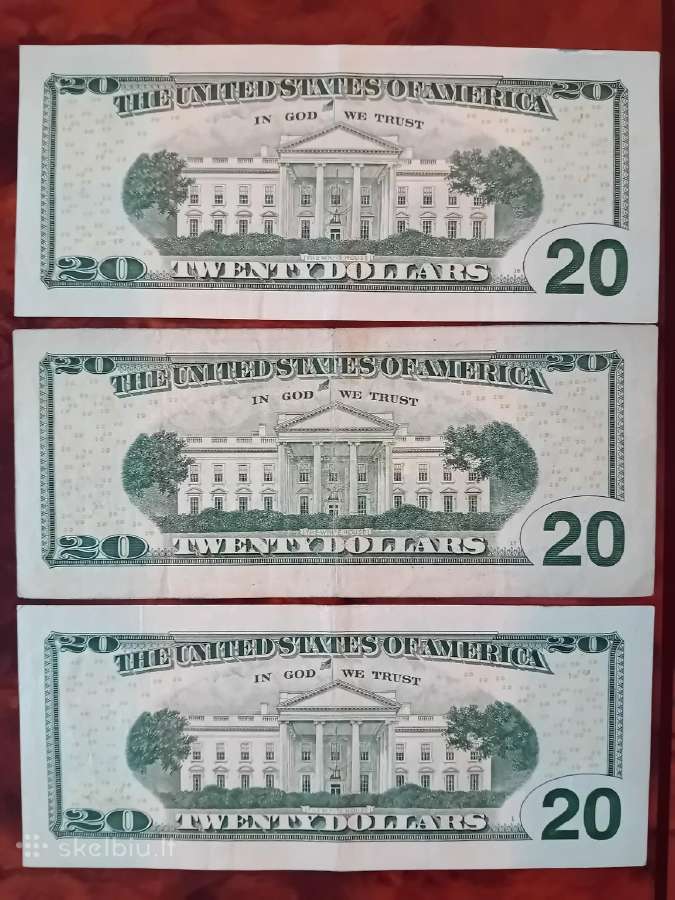 20 JAV dolerių banknotai, 2004 m, 3 vnt. - nuotraukos Nr. 2