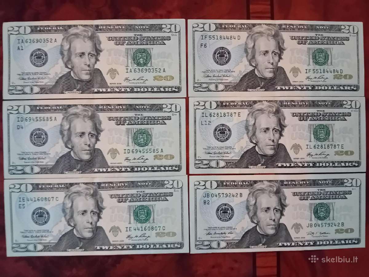 20 JAV dolerių banknotai, 2006 m, 6 vnt.