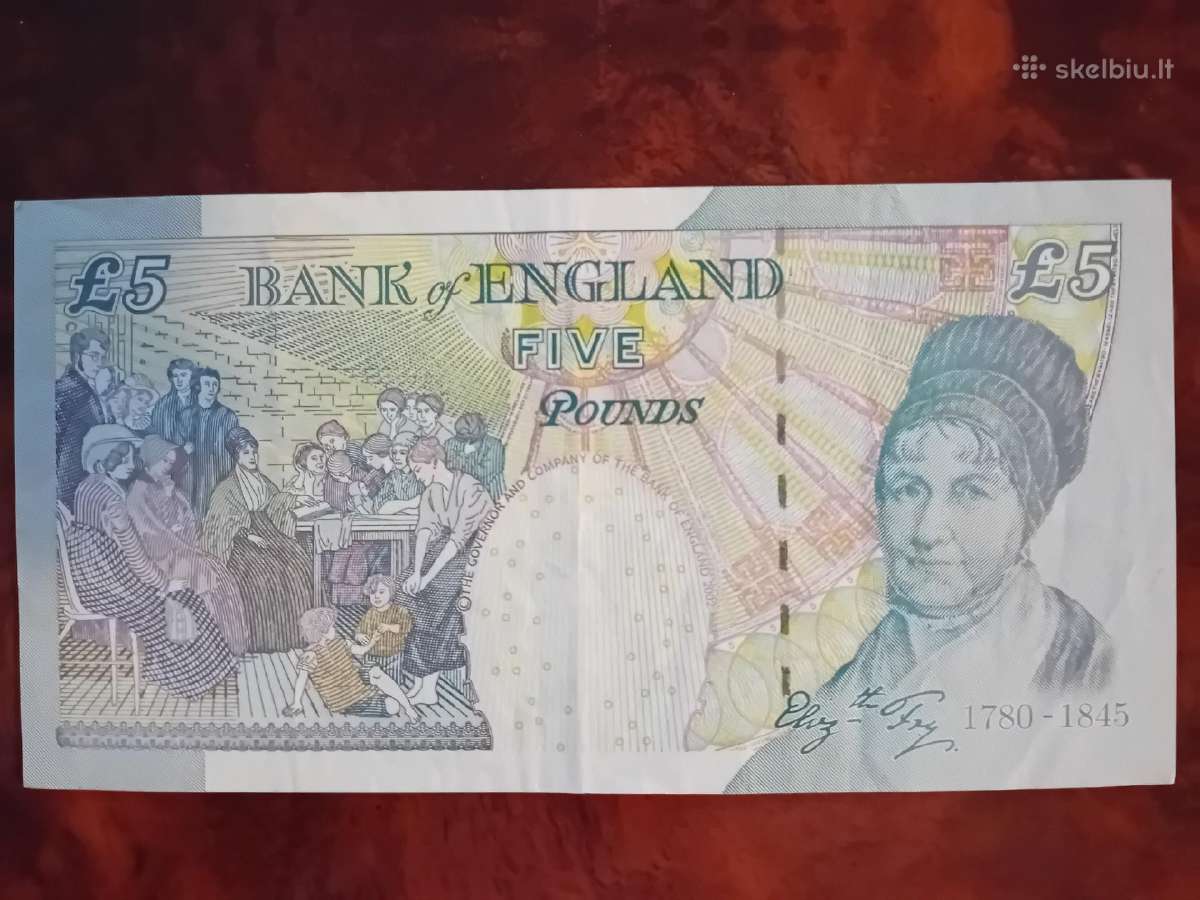 5 svarai, banknotas 2002 m. Didžioji Britanija - nuotraukos Nr. 2